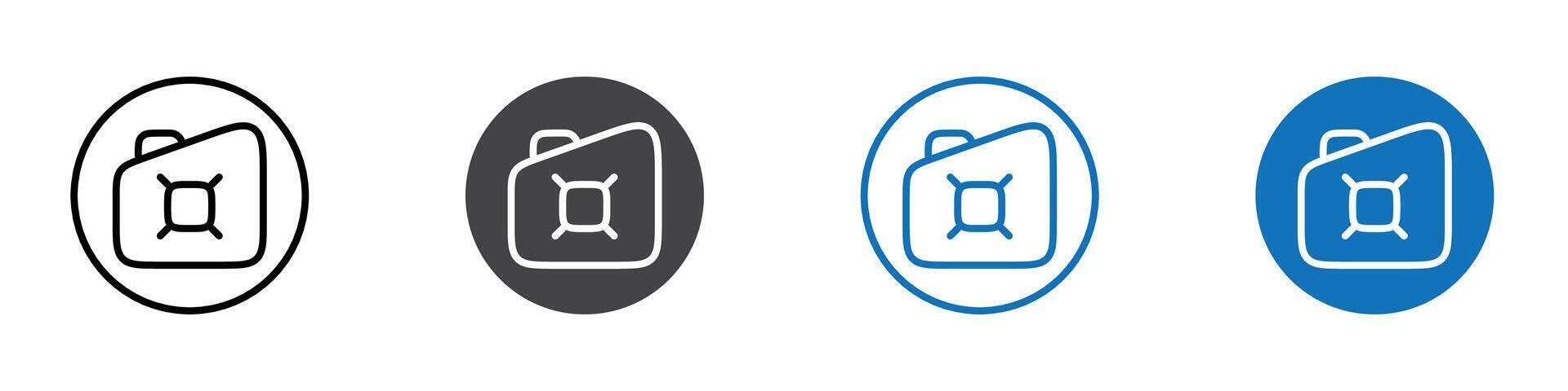 Oil can icon flat editable icon mark set. vector