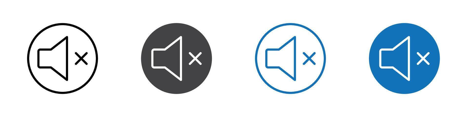 No volume icon flat editable icon mark set. vector