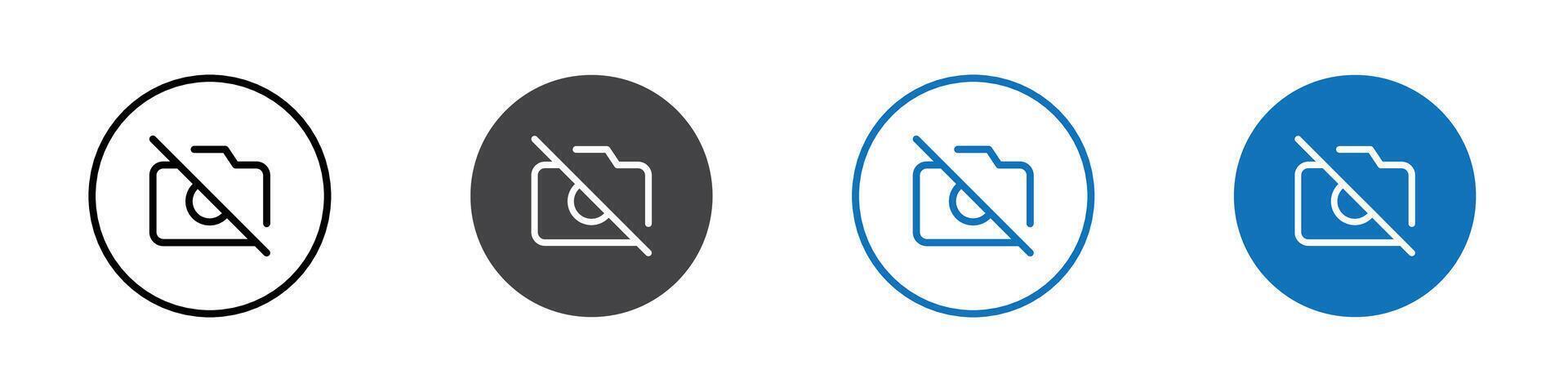 Off camera icon flat editable icon mark set. vector