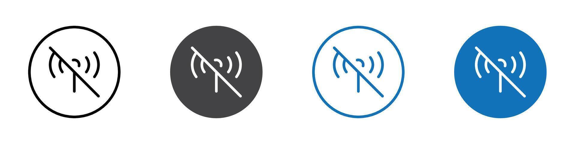 No network icon flat editable icon mark set. vector