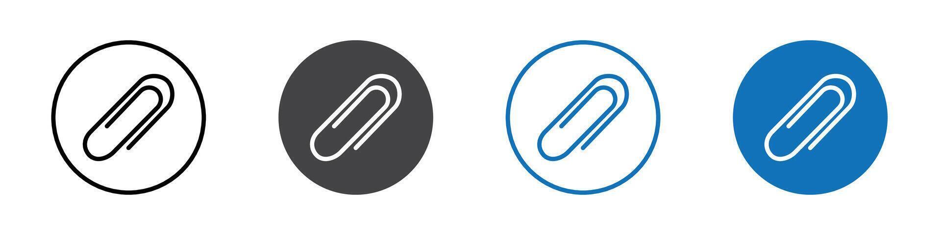 Paper clip icon flat editable icon mark set. vector