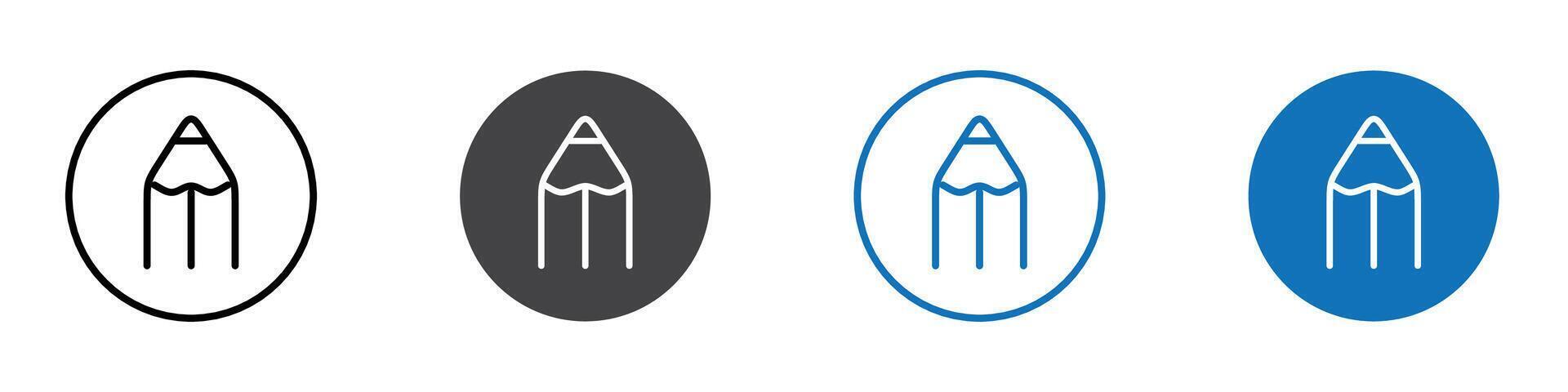 Pencil icon flat editable icon mark set. vector