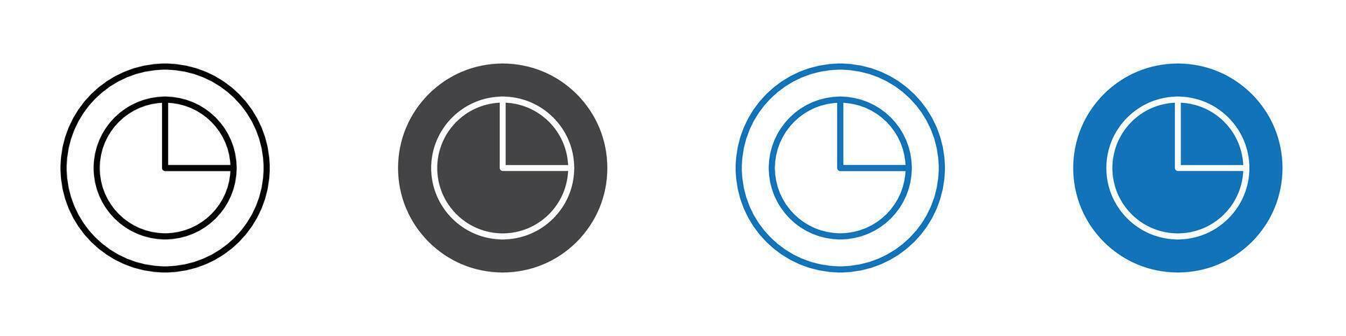 Pie chart icon flat editable icon mark set. vector