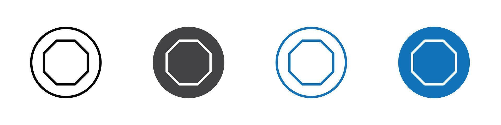 Polygon icon flat editable icon mark set. vector