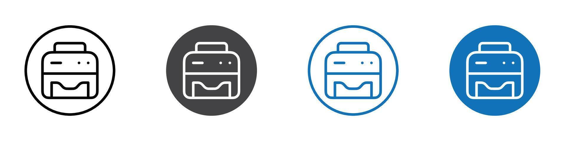 Printer icon flat editable icon mark set. vector