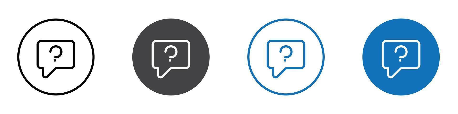 Question icon flat editable icon mark set. vector