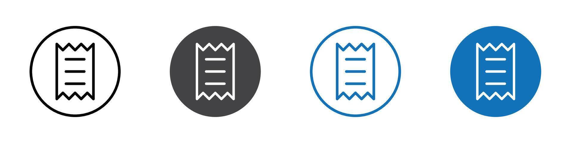 Reciept icon flat editable icon mark set. vector