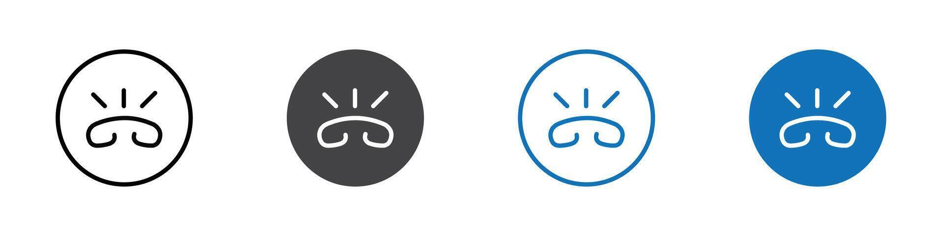 Ring icon flat editable icon mark set. vector
