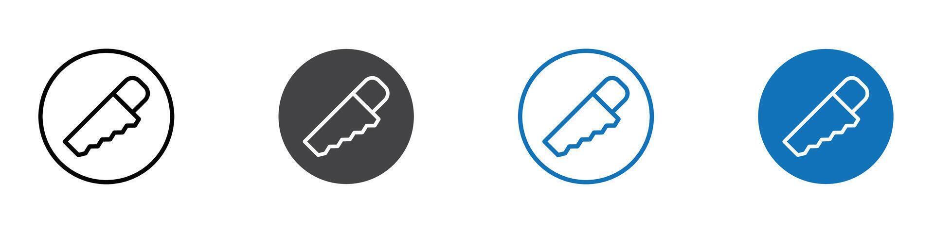 Saw blade icon flat editable icon mark set. vector