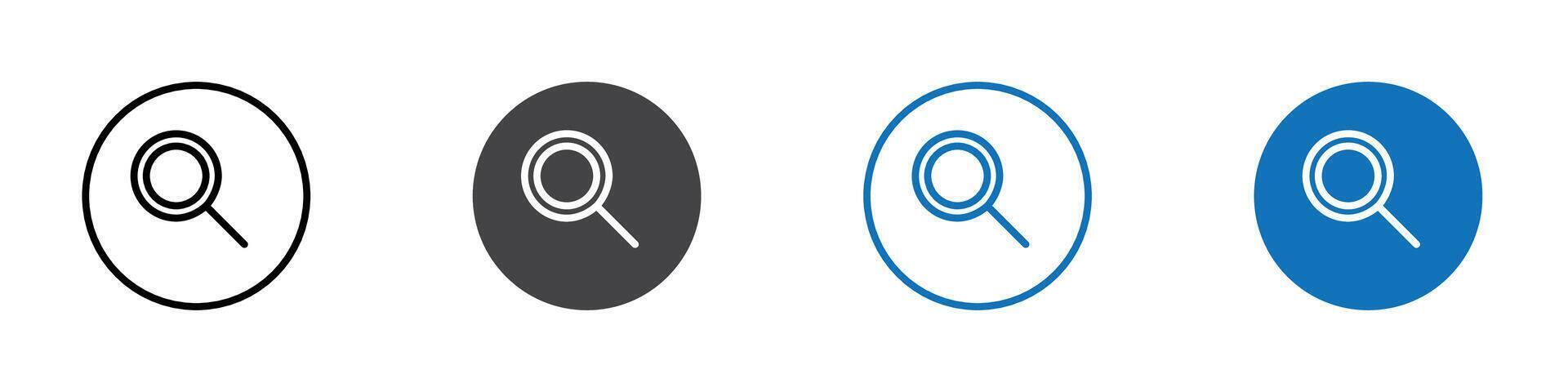 Search icon flat editable icon mark set. vector