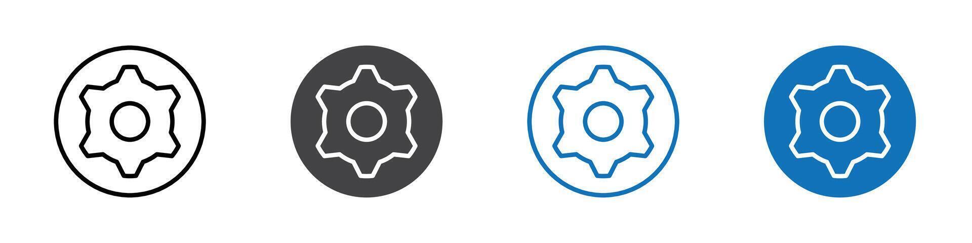 Settings icon flat editable icon mark set. vector