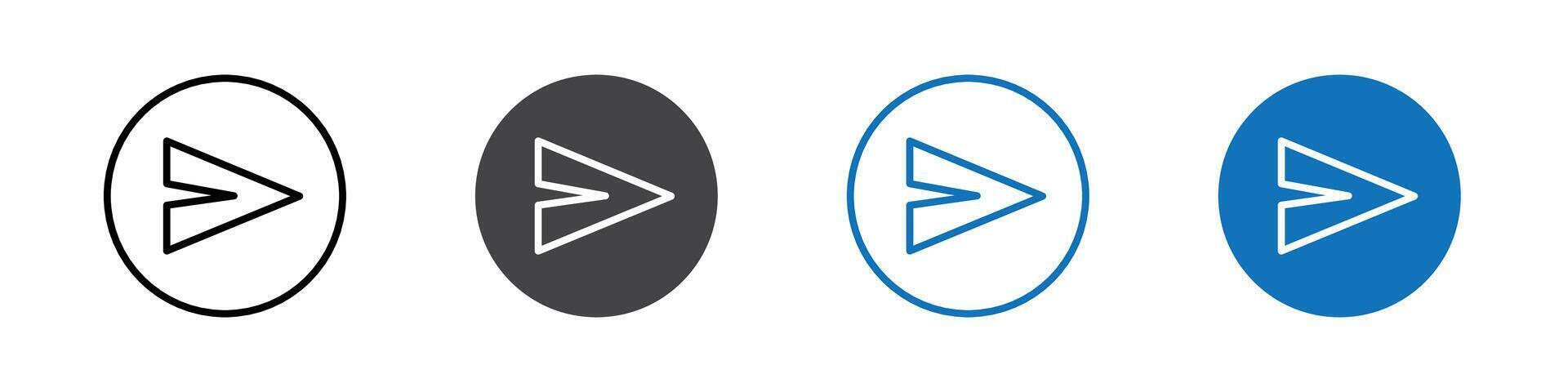 Sent icon flat editable icon mark set. vector
