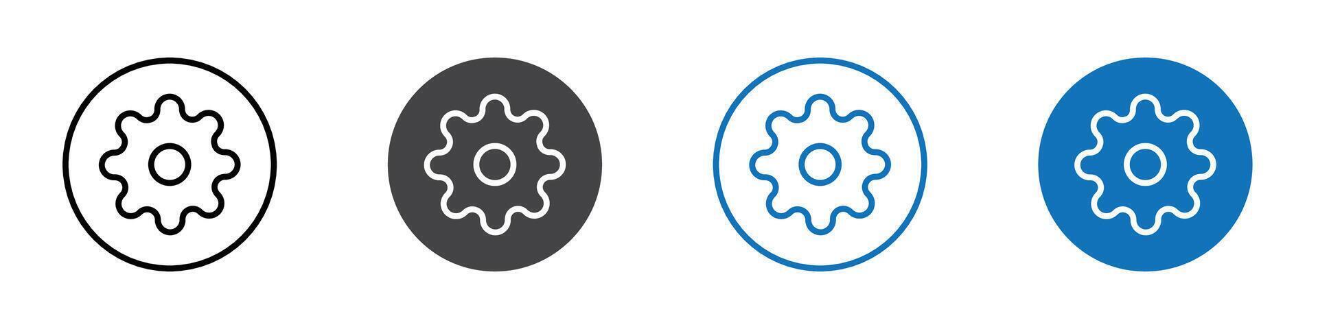 Settings icon flat editable icon mark set. vector