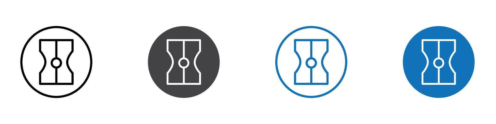 Sharpner icon flat editable icon mark set. vector