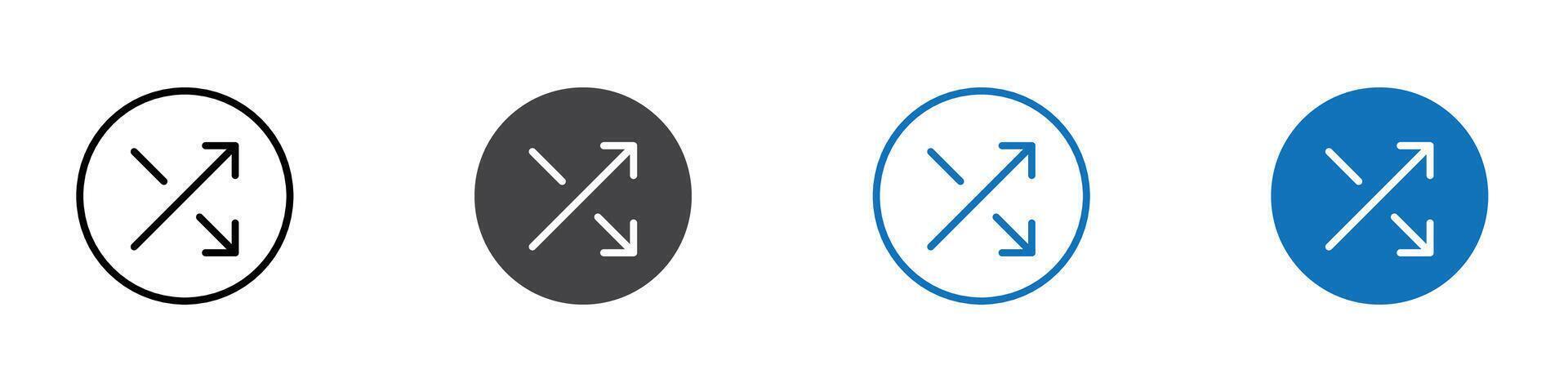 Shuffle icon flat editable icon mark set. vector