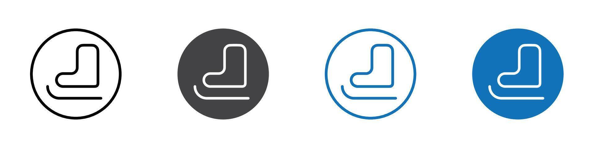 Skating shoe icon flat editable icon mark set. vector