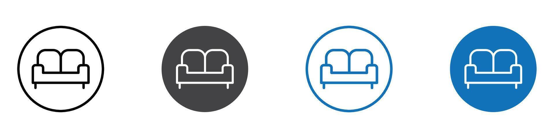 Sofa icon flat editable icon mark set. vector