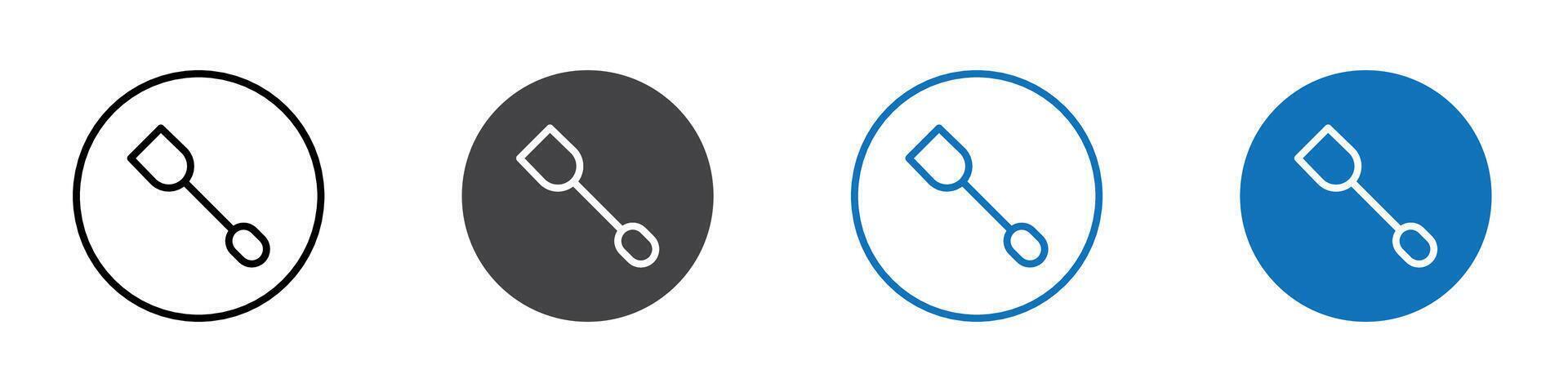 Spatula icon flat editable icon mark set. vector