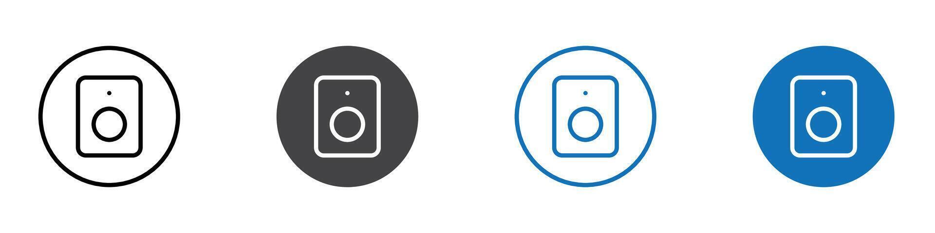 Speaker icon flat editable icon mark set. vector