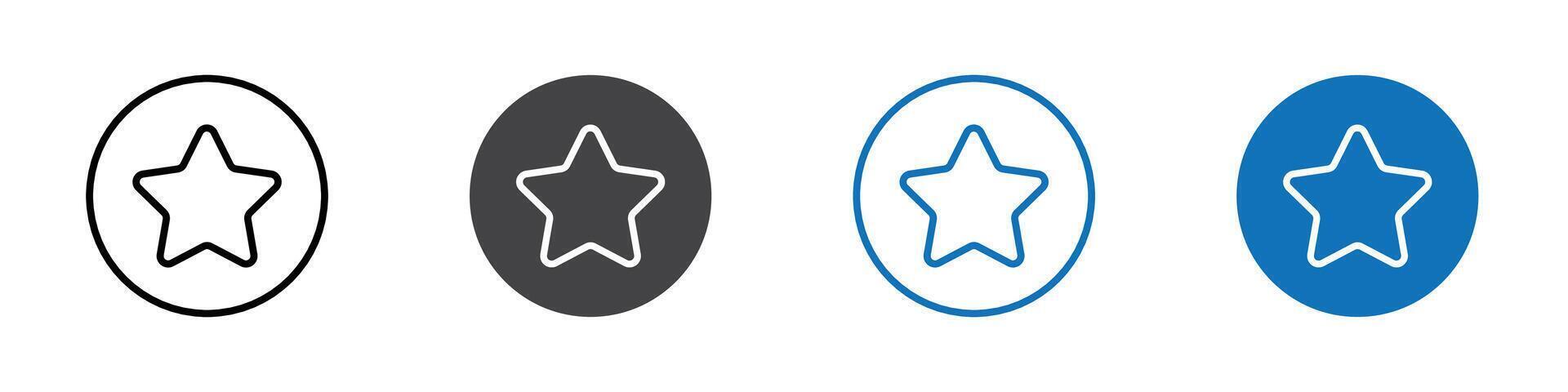 Star icon flat editable icon mark set. vector