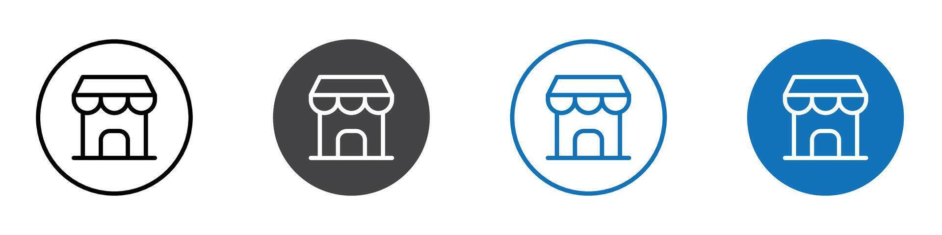 Store icon flat editable icon mark set. vector