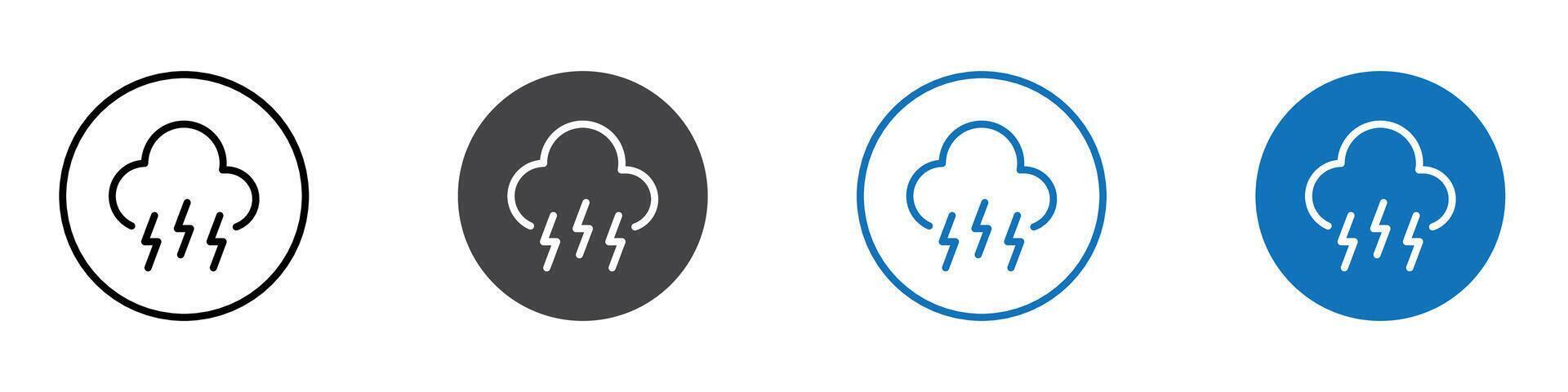 Stormy wheather icon flat editable icon mark set. vector