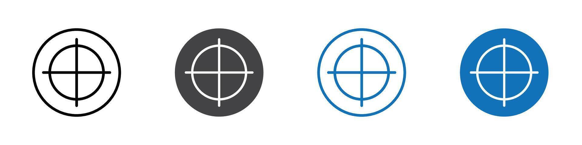 Target icon flat editable icon mark set. vector