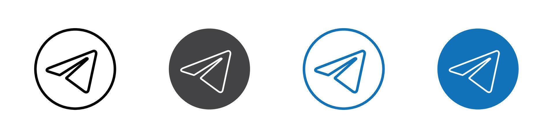 Telegram icon flat editable icon mark set. vector