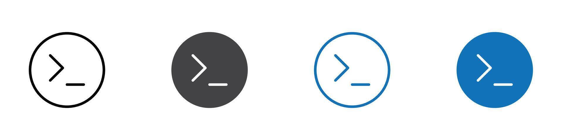Terminal icon flat editable icon mark set. vector