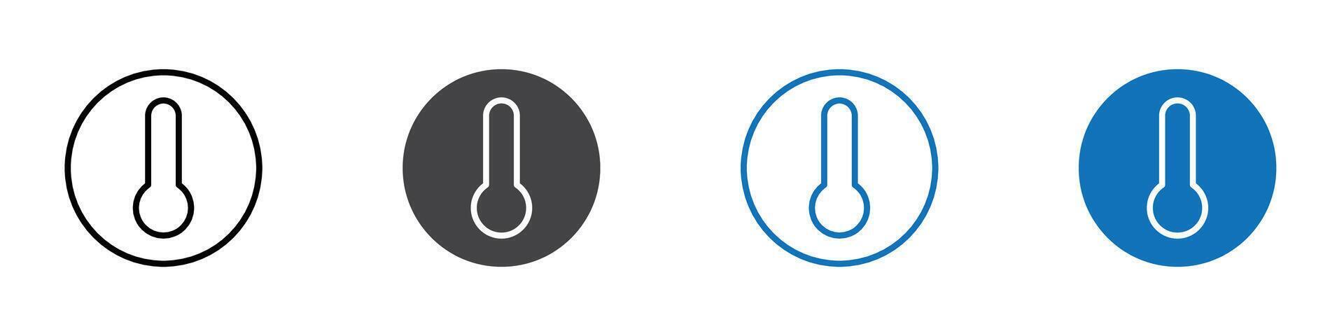 Thermometer icon flat editable icon mark set. vector