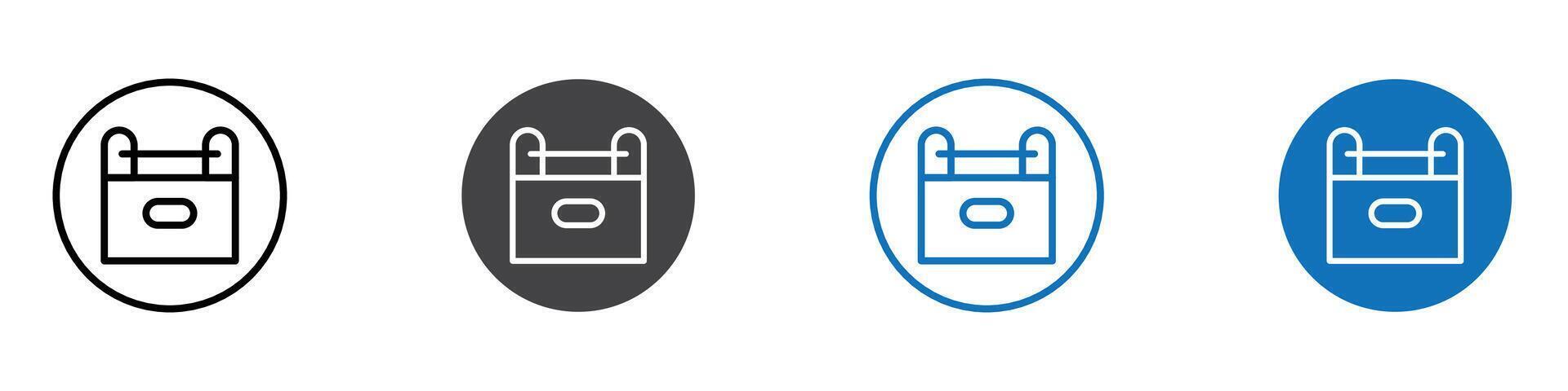 Tool box icon flat editable icon mark set. vector