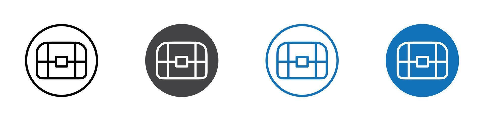 Treasure box icon flat editable icon mark set. vector