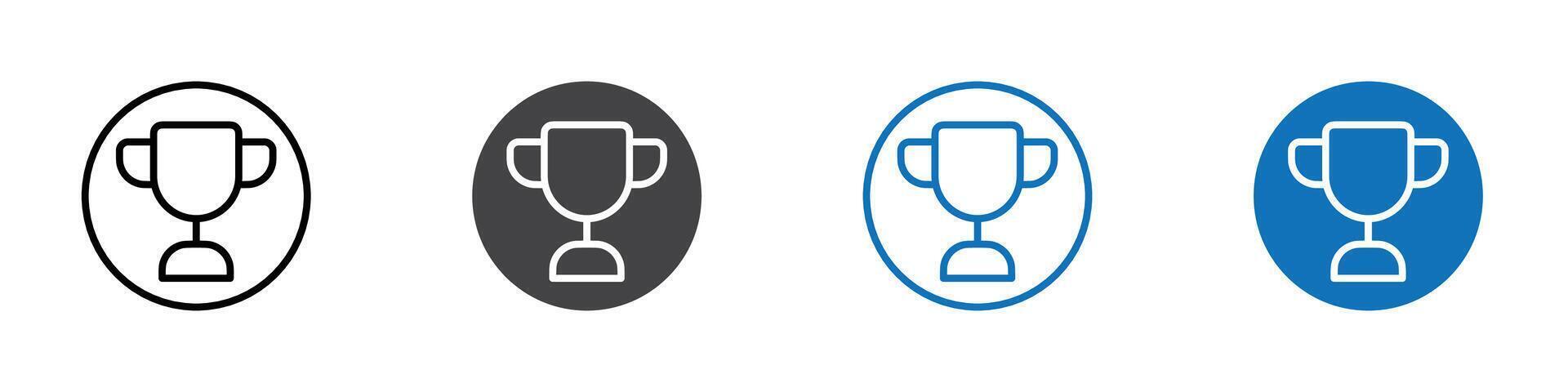 Trophy icon flat editable icon mark set. vector