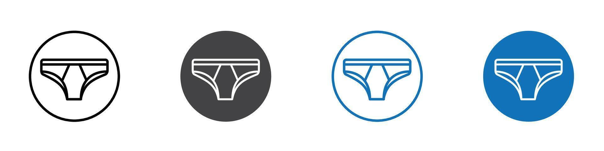 Underwear icon flat editable icon mark set. vector