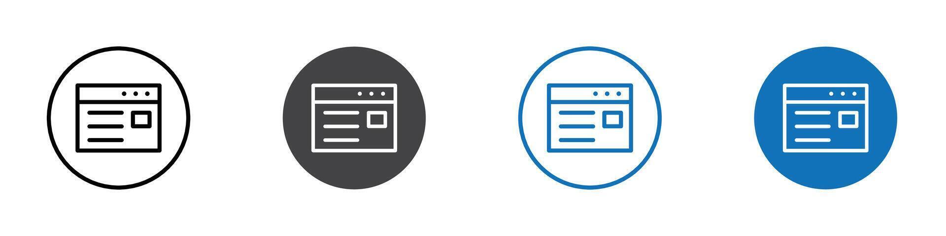 Web page icon flat editable icon mark set. vector
