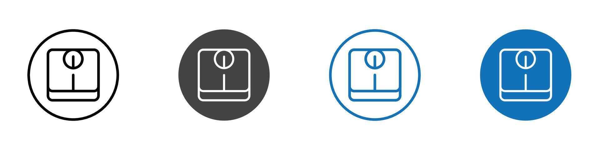 Weight scale flat editable icon mark set. vector