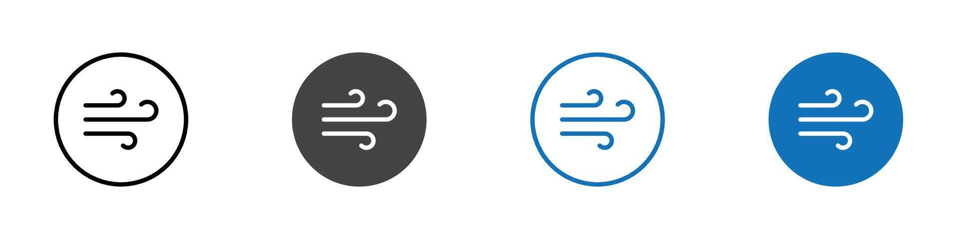 Wind icon flat editable icon mark set. vector
