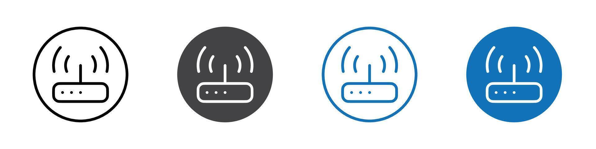 Wifi router icon flat editable icon mark set. vector