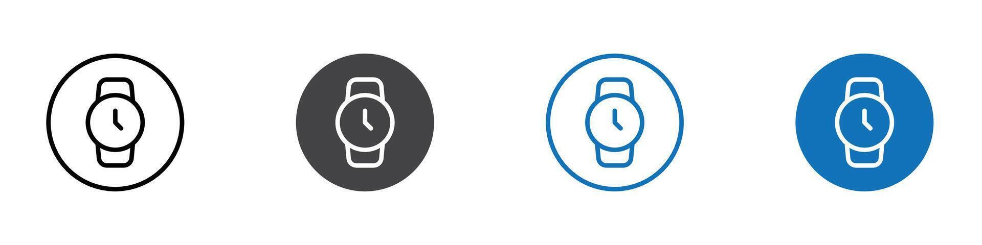 Wrist watch icon flat editable icon mark set. vector