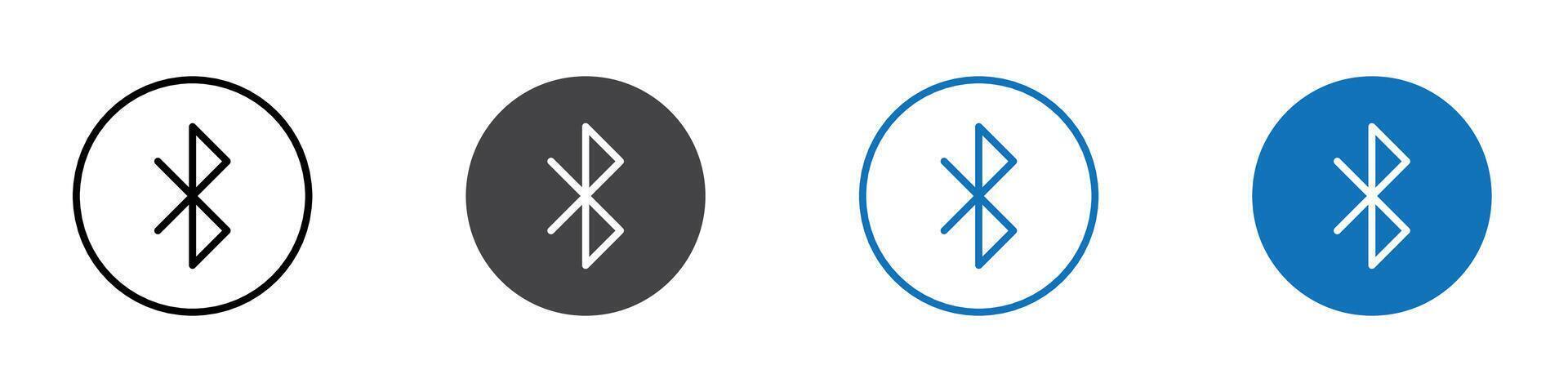Bluetooth icon flat editable icon mark set. vector