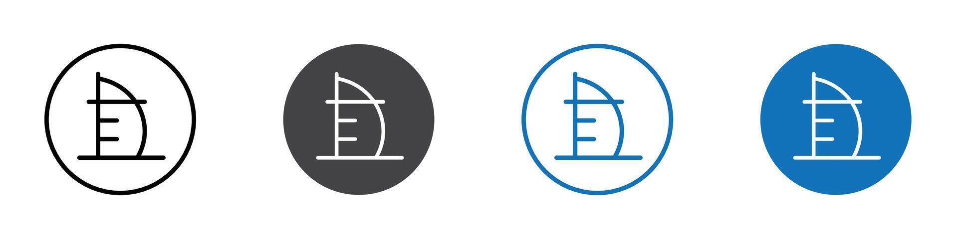 Burj al arab icon flat editable icon mark set. vector