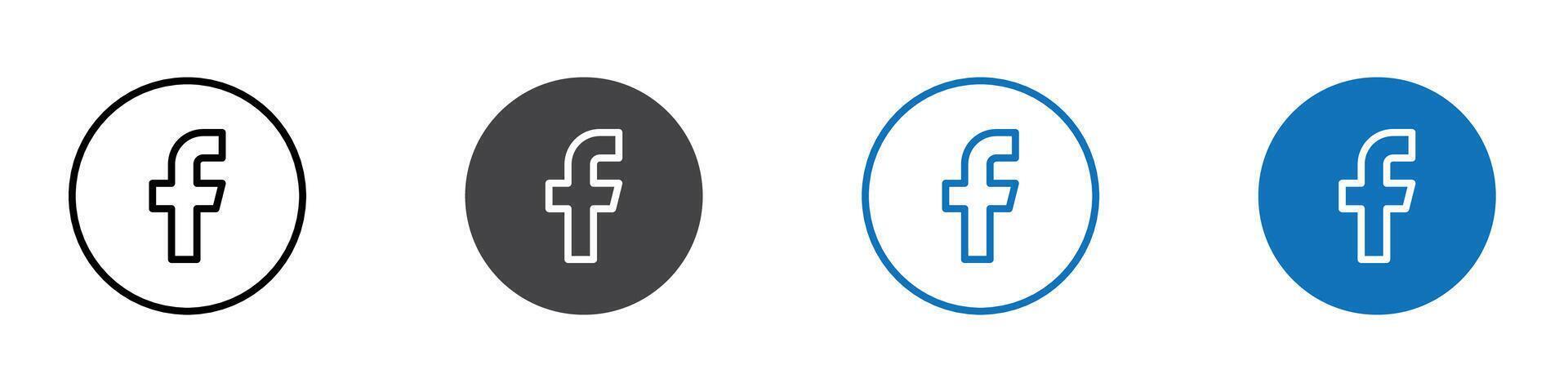 Facebook icono plano editable icono marca colocar. vector