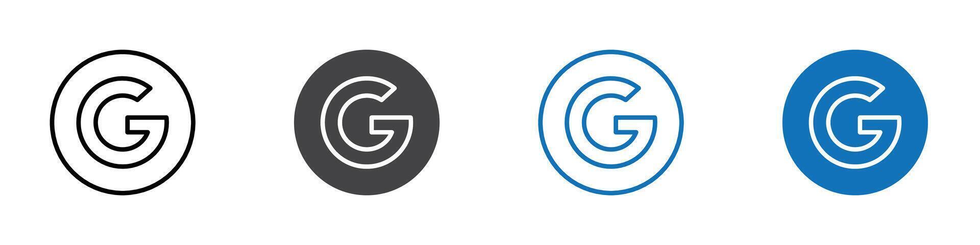Google icon flat editable icon mark set. vector