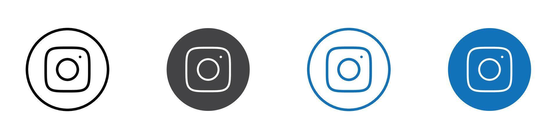 Instagram icon flat editable icon mark set. vector