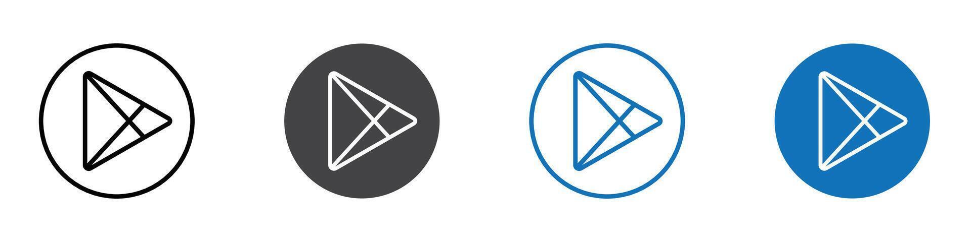 Playstore icon flat editable icon mark set. vector