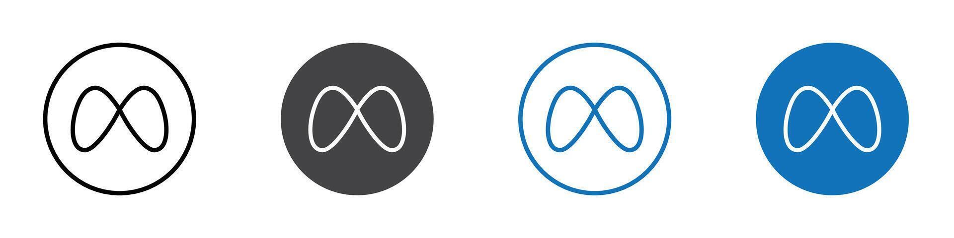 Meta icon flat editable icon mark set. vector
