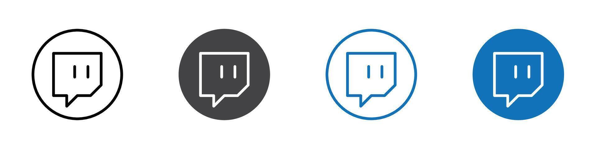 Twitch icon flat editable icon mark set. vector