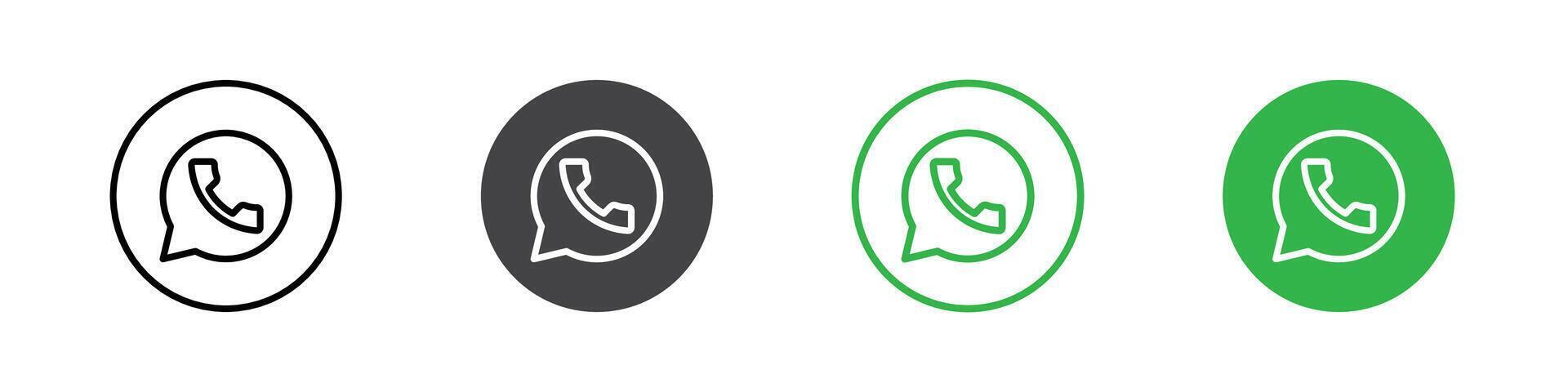 Whatsapp icon flat editable icon mark set. vector