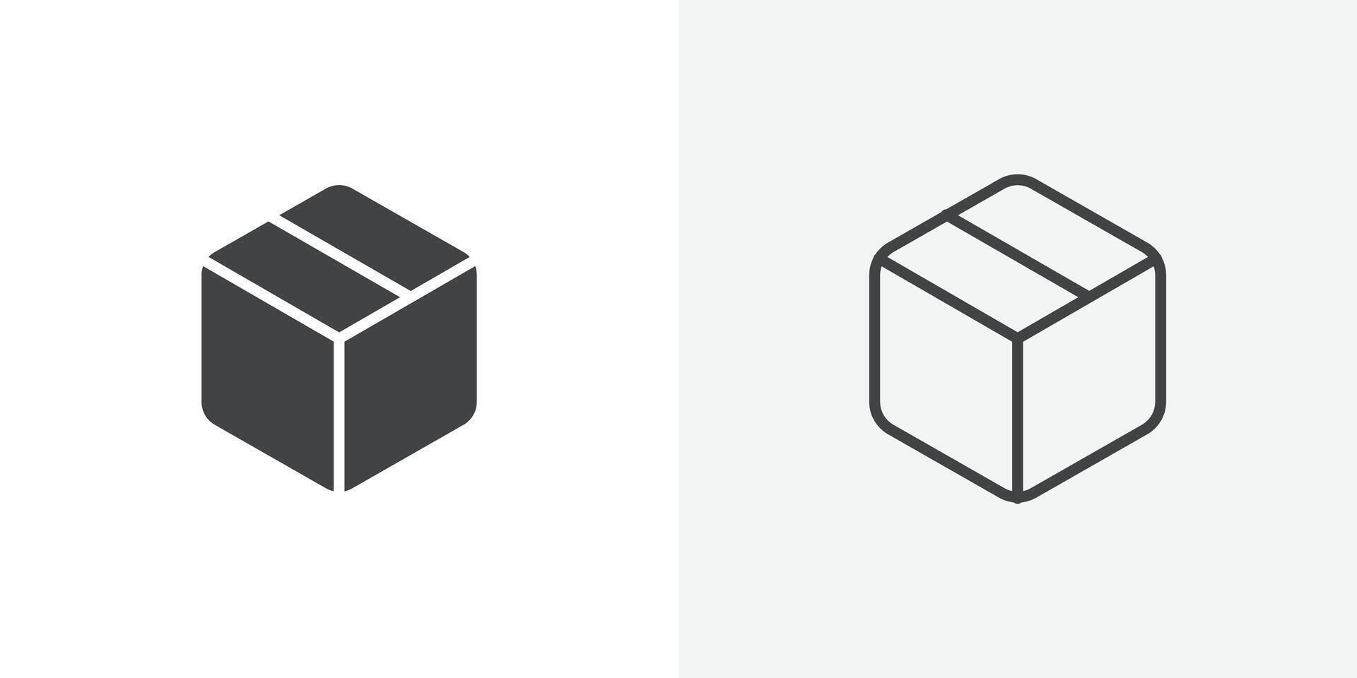 Box icon flat and simple set design vector