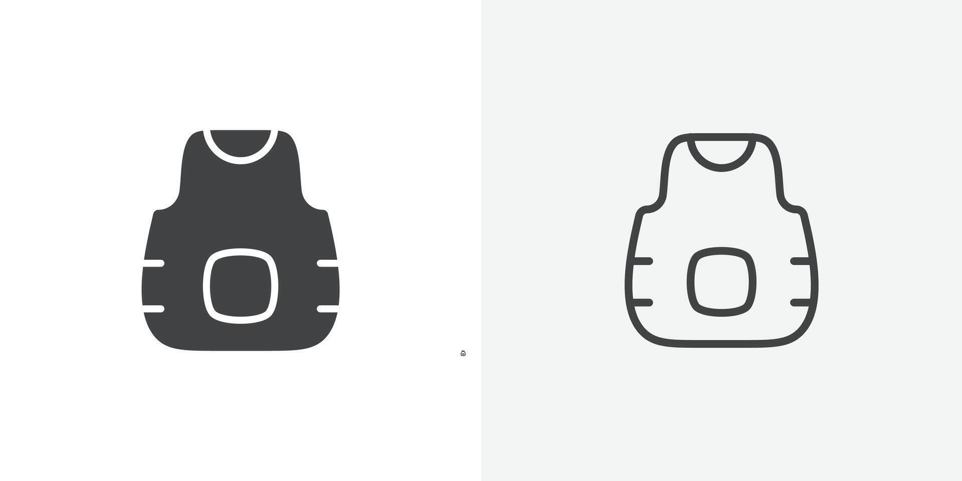 bulletproof vest icon flat and simple set design vector